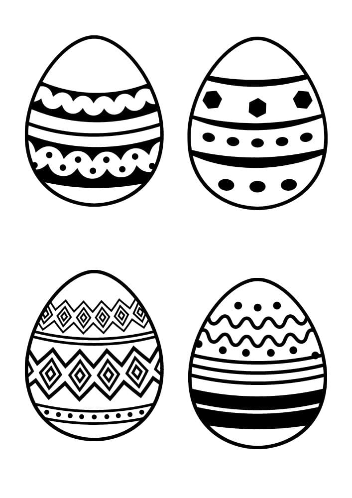Uova di Pasqua: Disegni da Colorare e Decorare Gratis in PDF - GBR