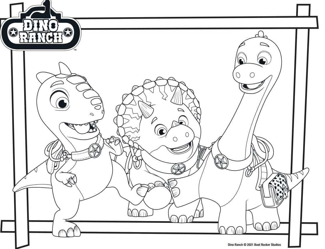 Disegni Dino Ranch da Colorare e Stampare Gratis PDF GBR