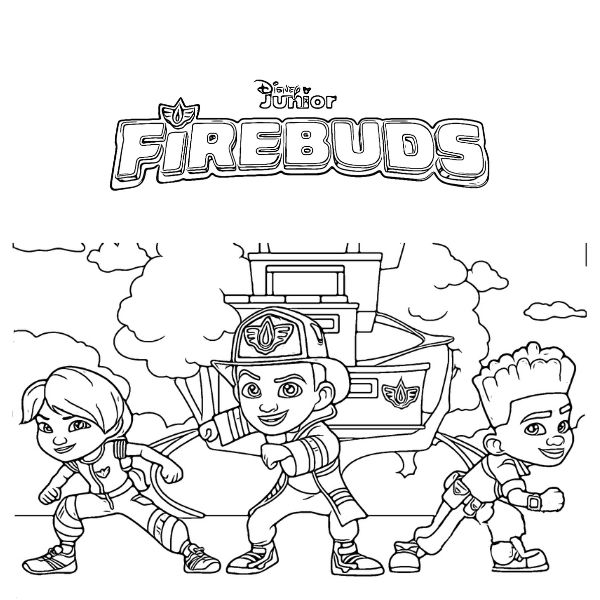 Disegni Firebuds Disney da Colorare e Stampare: PDF Gratis - GBR